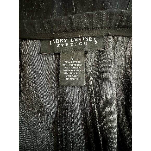 Vtg Dark Blue Denim Pleated Stretch Midi Skirt Size 6 Larry Levine - Picture 4 of 8